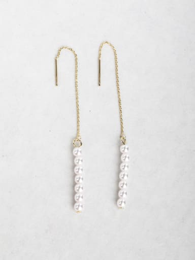 Slender Millet beads Threader Earrings