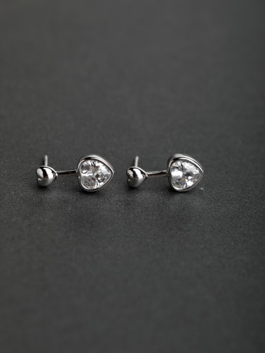 LOVE Glassstone  small and exquisite 925 Silver Stud Earrings