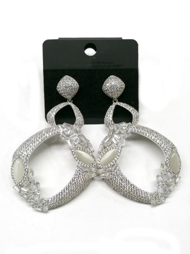 GODKI Luxury Women Wedding Dubai Copper With White Gold Plated Trendy Evil Eye Earrings