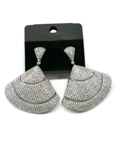 GODKI Luxury Women Wedding Dubai Copper With White Gold Plated Fashion Triangle Earrings