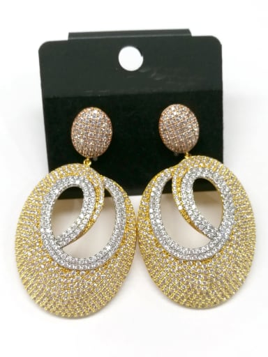 GODKI Luxury Women Wedding Dubai Copper With Mix Plated Fashion Oval Earrings