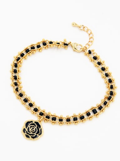 Personalized Gold Plated Black Personalized Beads Bracelet