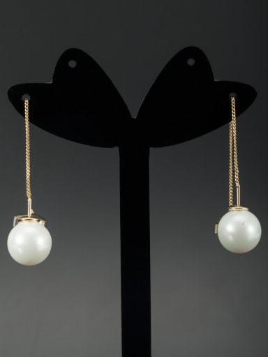 Model No 1000001170 White Round Youself ! Gold Plated Pearl Drop drop Earring
