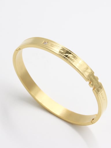 Custom Gold  Bangle with Stainless steel   63MMX55MM