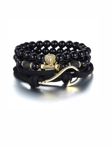 Model No A000075H Personalized Black Charm Beads Bracelet