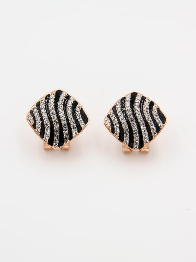 New design Gold Plated Fringe Rhinestone Studs stud Earring in White color