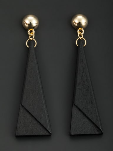 New design Wood Triangle Drop drop Earring in Black color