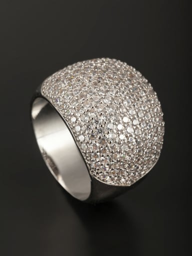 Model No 1000002645 Platinum Plated Copper Zircon Ring  6#-9#