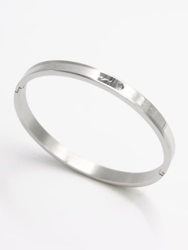 White color Stainless steel  Zircon Bangle  59mmx50mm