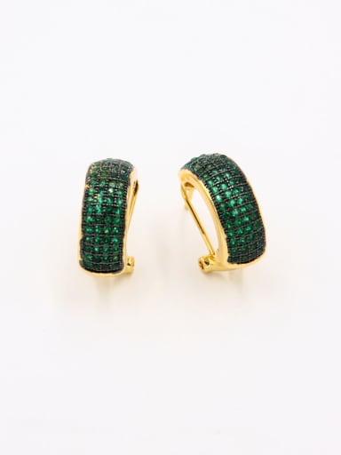 A Gold Plated Copper Stylish Zircon Studs stud Earring Of