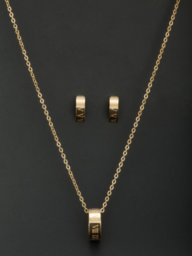 Stainless steel Round Gold 2 Pieces Set