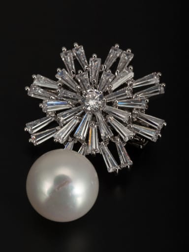 Model No 1000002424 Platinum Plated Pearl White Lapel Pins & Brooche