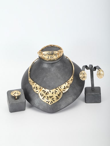 GODKI Luxury Women Wedding Dubai 4 Pieces Set with Gold Plated Zinc Alloy