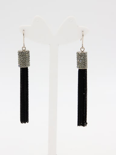 The new  Gold Plated Rhinestone chain Drop drop Earring with Black