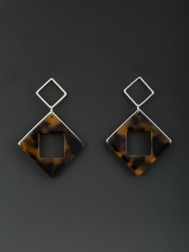 The new Platinum Plated Acrylic Square Drop drop Earring with Multicolor