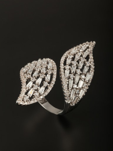 GODKI Luxury Women Wedding Dubai Model No 1000002977 New design Platinum Plated Copper Zircon Ring in White color