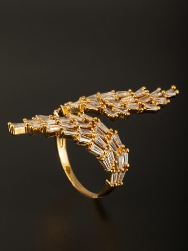 GODKI Luxury Women Wedding Dubai Model No 1000002942 White Ring with Gold Plated Copper Zircon
