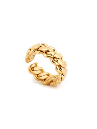 New design Gold Plated Titanium chain Band band ring in Gold color
