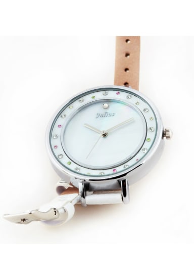 Model No 1000003323 24-27.5mm size Alloy Round style Genuine Leather Women's Watch