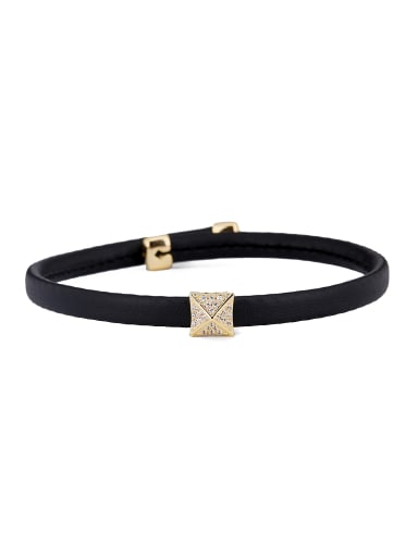 Gold Square Choker with Gold Plated PU