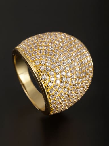 Model No 1000002691 Personalized Gold Plated Copper White Zircon Ring 6#-9#