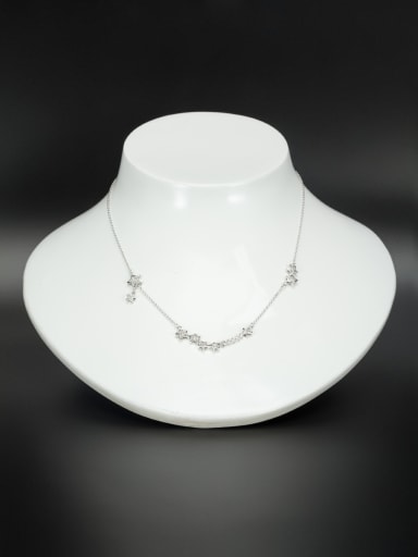 Platinum Plated Star White Zircon Beautiful Necklace