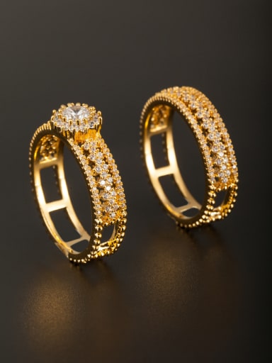 GODKI Luxury Women Wedding Dubai A Gold Plated Copper Stylish Zircon Ring Of  Combination of