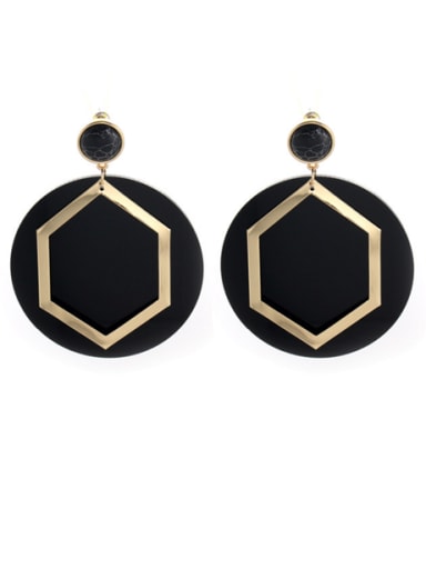 Mother's Initial Drop drop Earring with Geometric
