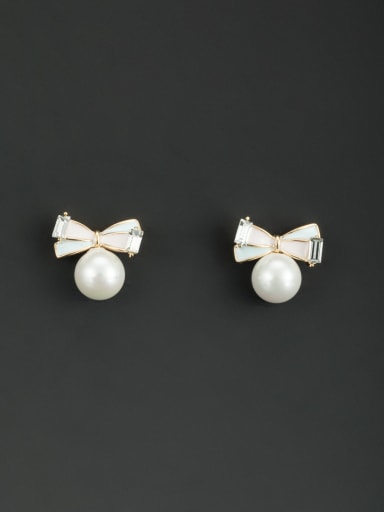 Personalized Gold Plated White Pearl Drop drop Earring