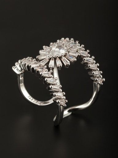 GODKI Luxury Women Wedding Dubai Model No 1000003003 Custom White Ring with Platinum Plated Copper