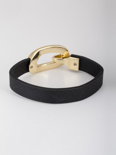 Black Bangle with Gold Plated PU