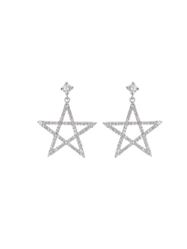 Star Silver-Plated Zinc Alloy Silver Drop drop Earring