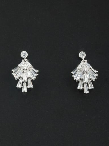 New design Platinum Plated Personalized Zircon Studs stud Earring in White color