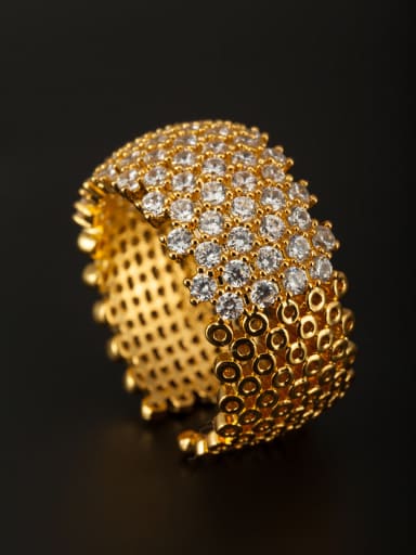 GODKI Luxury Women Wedding Dubai The new Gold Plated Copper Zircon Ring with White
