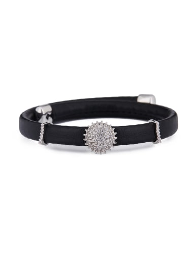 New design Platinum Plated PU Round Choker in Silver color