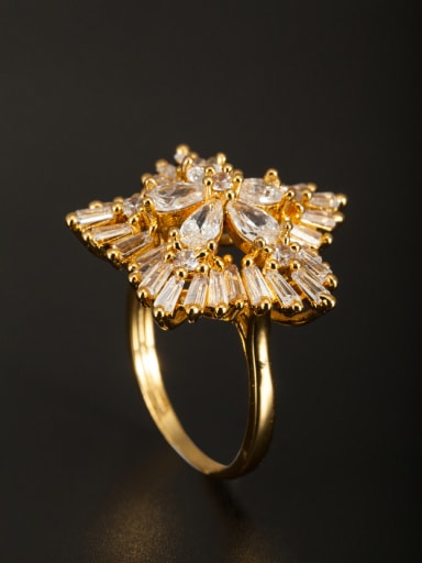 GODKI Luxury Women Wedding Dubai A Gold Plated Copper Stylish Zircon Ring Of Star