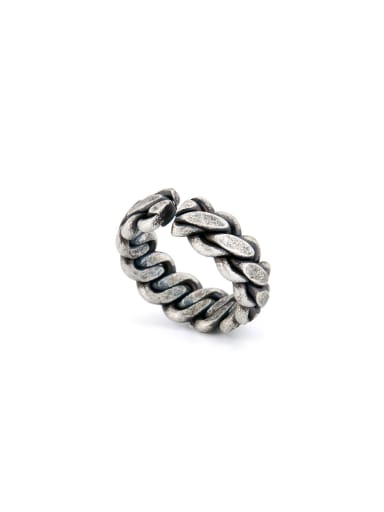 color Silver-Plated Titanium chain Band band ring