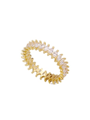 Gold Plated Zinc Alloy Personalized Zircon Gold Stacking Ring