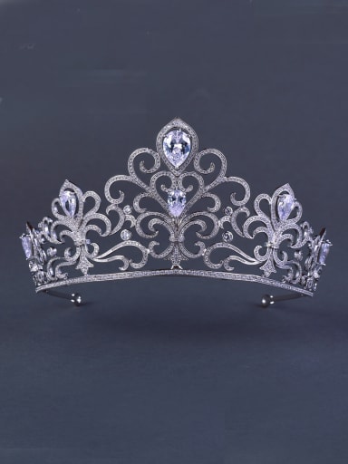 White Wedding Crown with Zircon