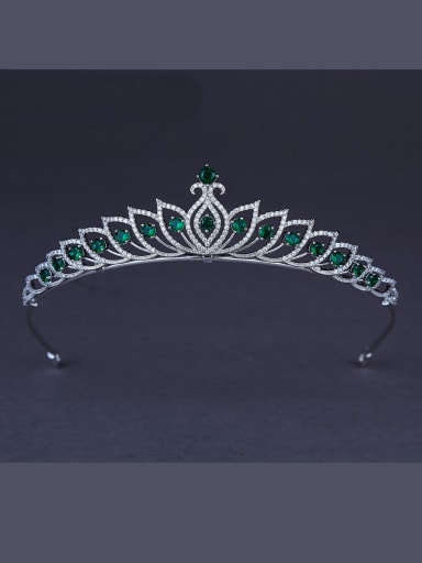 Green Wedding Crown with Zircon