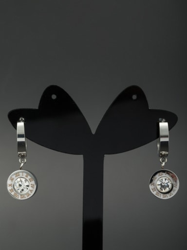 Model No A000147E-002 Custom White Round Drop drop Earring with Stainless steel