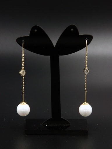 White Studs stud Earring with Gold Plated Pearl