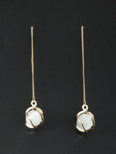 Custom White Geometric Drop drop Earring with Gold Plated