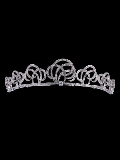 Model No TR15056 Platinum Plated Zircon White Wedding Crown