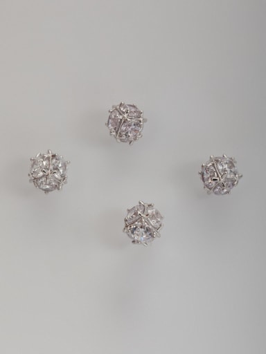 Custom White Studs stud Earring with Platinum Plated