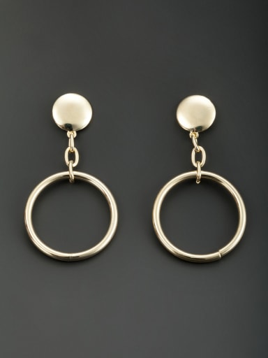 Model No L0608070-002 Round Drop drop Earring with Gold Plated