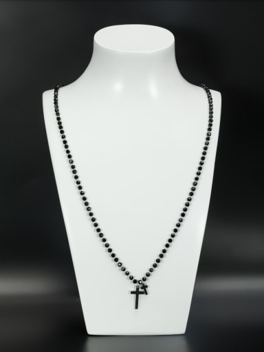 Personalized Copper Black Cross Zircon Necklace