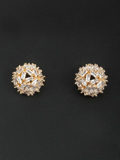 The new Gold Plated Zircon Personalized Studs stud Earring with White