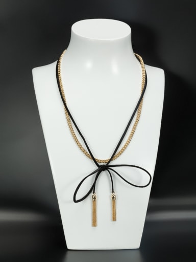 Black Choker with Gold Plated
