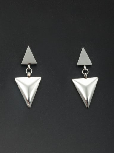 Mother's Initial White Drop drop Earring with Triangle